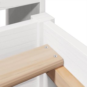 Cama sem colchão 100x200 cm madeira de pinho maciça branco