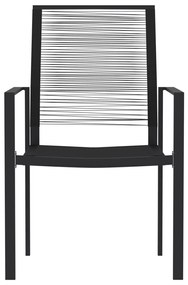 3 pcs conjunto de jantar para jardim preto