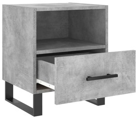 Mesas de cabeceira 2pcs derivados de madeira cinza cimento