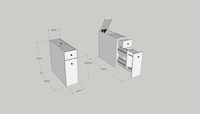 Armário de Casa de Banho Smart – Branco – 20x55x60 cm