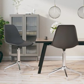 vidaXL Cadeiras de jantar giratórias 2 pcs PP cinzento-claro