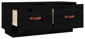 Móvel de TV 80x34x35 cm madeira de pinho maciça preto