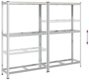 Prateleiras para pneus de 2 camadas 2unid prateado 110x40x180cm