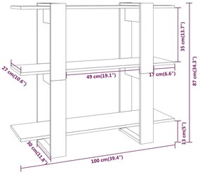 Estante/divisória 100x30x87 cm branco