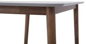 Mesa de refeição cinzenta com pés de madeira 118 x 77 cm MODESTO Beliani