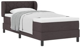 Cama Box Spring vidaXL com Colchão Marrom Escuro 100x200 cm Tecido