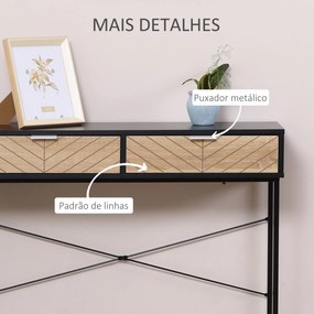 Mesa Consola 100x30x75cm Mesa de Entrada Moderno com 2 Gavetas de Arma
