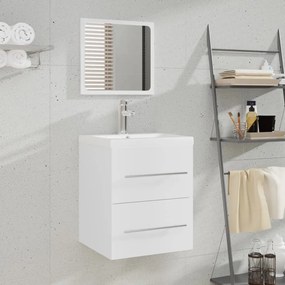 804818 vidaXL Armário de casa de banho com espelho 41x38,5x48 cm branco