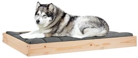 Cama para cães 101,5x74x9 cm madeira de pinho maciça