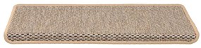 Tapetes escada adesivos aspeto sisal 30pcs 65x21x4cm bege-claro