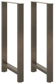 Pés de mesa de bar em aço natural, 2 peças, 60x (110-111) cm, aço