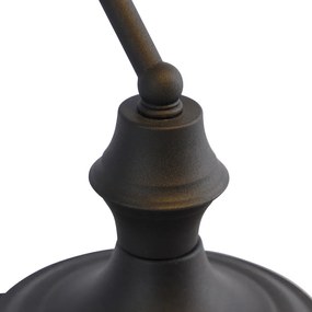 Candeeiro de Escrivão Clássico Preto com Vidro Opala - Banker