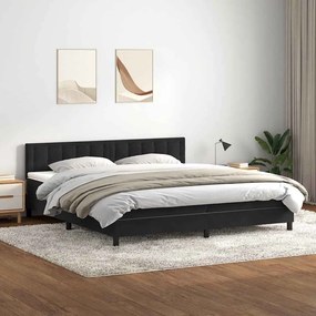 vidaXL Cama com molas/colchão 180x210 cm veludo preto