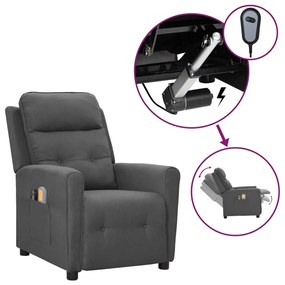 vidaXL Poltrona de massagens elétrica tecido cinzento-claro