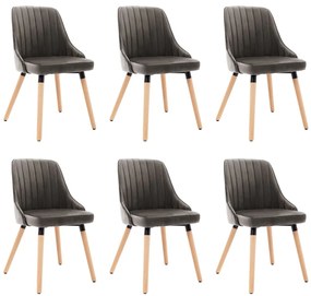 vidaXL Cadeiras de jantar 6 pcs veludo cinzento-escuro