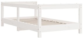 Estrutura de cama infantil 70x140 cm pinho maciço branco