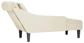 Chaise lounge c/ almofada/apoio de braços direito veludo creme