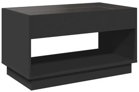 Mesa de centro luzes LED Infinity 90x50x50 cm preto