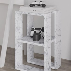 Mesa de Cabeceira "Carrara" - Mármore Carrara - 30x55x30cm - Design Mo