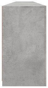 Aparador com luzes LED 283x37x67 cm cinzento cimento