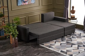 Sofá-cama de canto Ece – Antracite – 242 cm x 88 cm x 90 cm