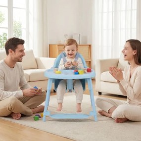 Cadeira refeição alta conversível 4 em 1 para bebés 2 alturas comTabuleiro duplo removível Arnês de 5 pontos Apoio para os pés Fácil de limpar 6-36 me