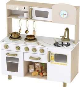 Cozinha Infantil, 74 x 29 x 81 cm, Utensílios em Aço Inoxidável, Branca