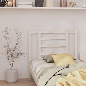 Cabeceira de cama 96x4x100 cm pinho maciço branco