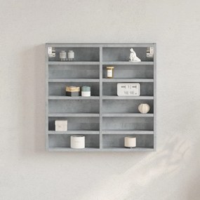 vidaXL Armário vitrine 60x8,5x58 cm derivados de madeira cinza cimento