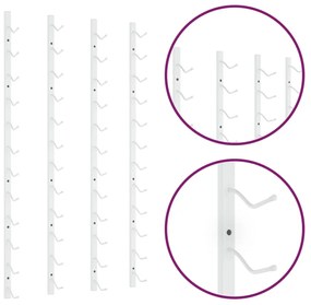 Garrafeira de parede para 12 garrafas 2 pcs ferro branco