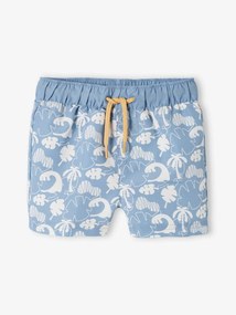 Calções de banho estampados, para bebé menino azul-acinzentado