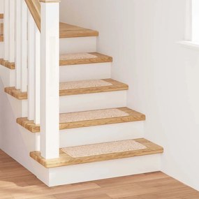 Tapetes de Escada vidaXL com Base de Látex Creme 25x60 cm