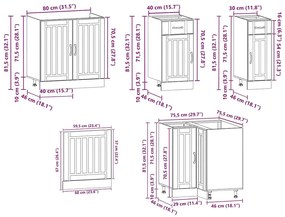 11 peças armário de cozinha conjunto Lucca branco