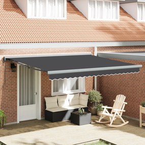vidaXL Toldo Retrátil Automático Antracite 400x300 cm