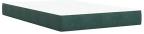 Cama boxspring com colchão 120x190 cm veludo verde-escuro