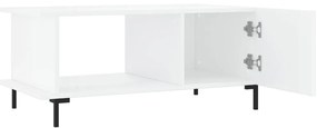 Mesa de centro 90x50x40 cm madeira processada branco brilhante