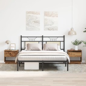 Criado-mudo vidaXL 2 pcs Madeira Velha 45x34x45 cm Madeira de engenhar