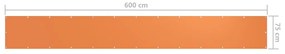 Tela de varanda 75x600 cm tecido Oxford laranja