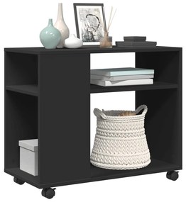 Mesa de apoio c/ rodas 70x35x60 cm derivados de madeira preto