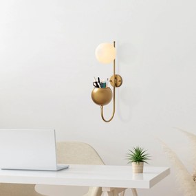 Aplique de Parede Pot – Dourado Brilhante – 15 x 23 x 61 cm