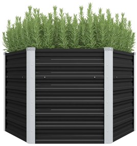 vidaXL Canteiro elevado jardim aço galvanizado 129x129x77 cm antracite
