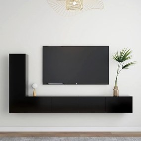 vidaXL 3 pcs conjunto de móveis de TV derivados de madeira preto