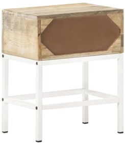 Mesa de cabeceira 40x30x50 cm madeira de mangueira maciça