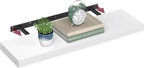 Prateleira de parede, suspensa para molduras 20 x 80 x 3,8 cm, branca