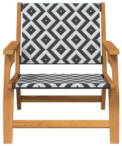 Cadeiras de Jardim 2 pcs Preto e Branco 76x67x73 cm Madeira Sólida de