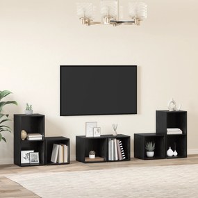 vidaXL Conjunto de Estantes para TV 6 pcs Carvalho Preto