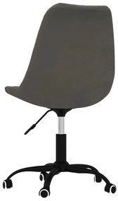 Cadeiras de jantar giratórias 2 pcs tecido cinzento-escuro