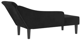 Chaise lounge com almofadões veludo preto