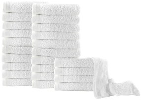 vidaXL Toalhas de hóspedes 25 pcs algodão 350 g 30x50 cm branco