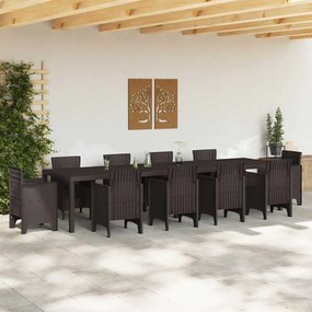 Mesa de Jardim vidaXL Castanha 350x100x73 cm Polirattan
